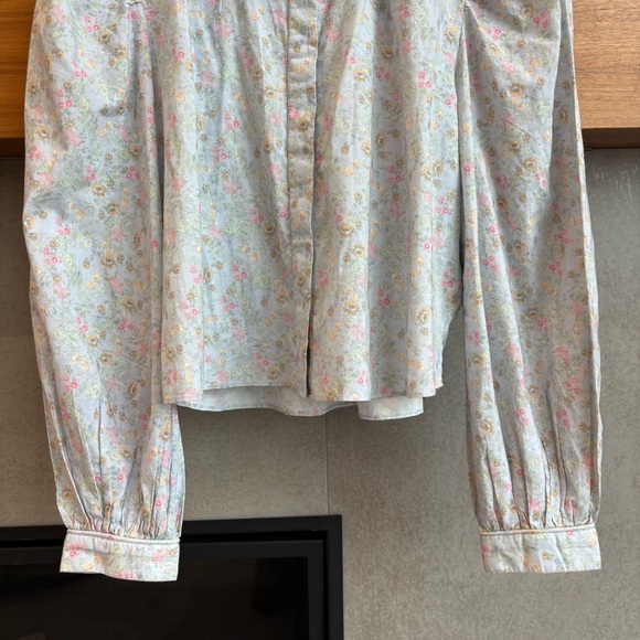 LoveShackFancy Sansom Floral Long Sleeve Top Blouse, Size S - Picture 10 of 16